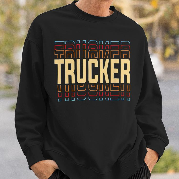 Trucker Trucker Job Title Vintage Sweatshirt Gifts for Him