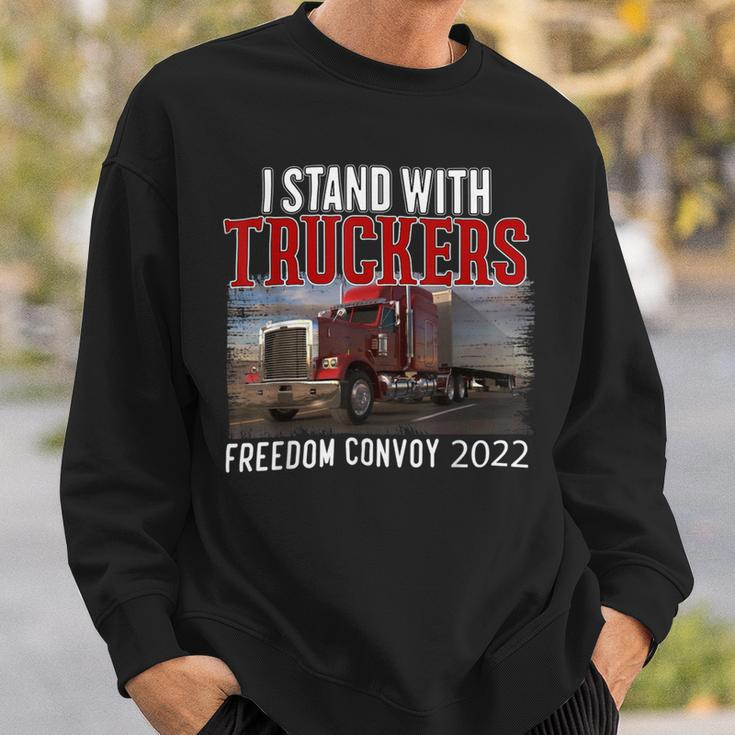 Trucker Trucker Support I Stand With Truckers Freedom Convoy _ Sweatshirt Gifts for Him