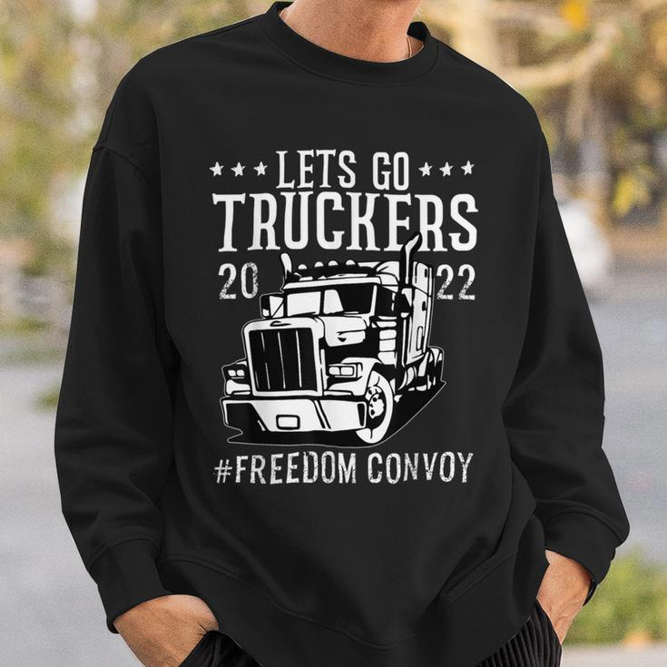 Trucker Trucker Support Lets Go Truckers Freedom Convoy Sweatshirt Gifts for Him