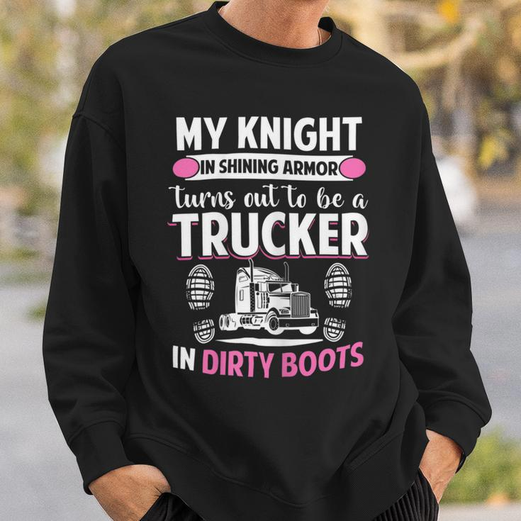 Trucker Trucker Wife Trucker Girlfriend Sweatshirt Gifts for Him