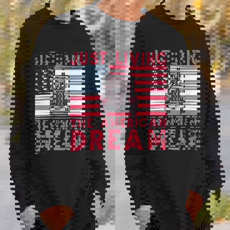 Trucker Woman Trucker Usa Flag For Girl Truck Driver American Truck Sweatshirt Gifts for Him