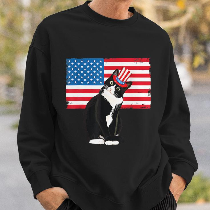 Tuxedo Cat 4Th Of July Hat Patriotic Gift Adults Kid Sweatshirt Gifts for Him