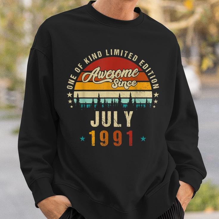 Vintage 31Th Birthday Awesome Since July 1991 Epic Legend Sweatshirt Gifts for Him