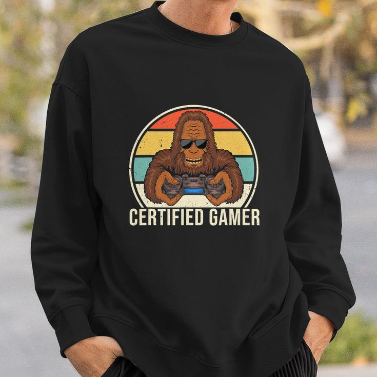Vintage Certified Gamer Funny Retro Video Game Sweatshirt Gifts for Him
