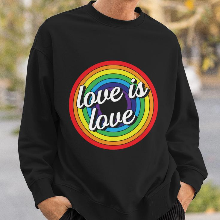 Vintage Love Is Love Rainbow Pride Month Sweatshirt Gifts for Him
