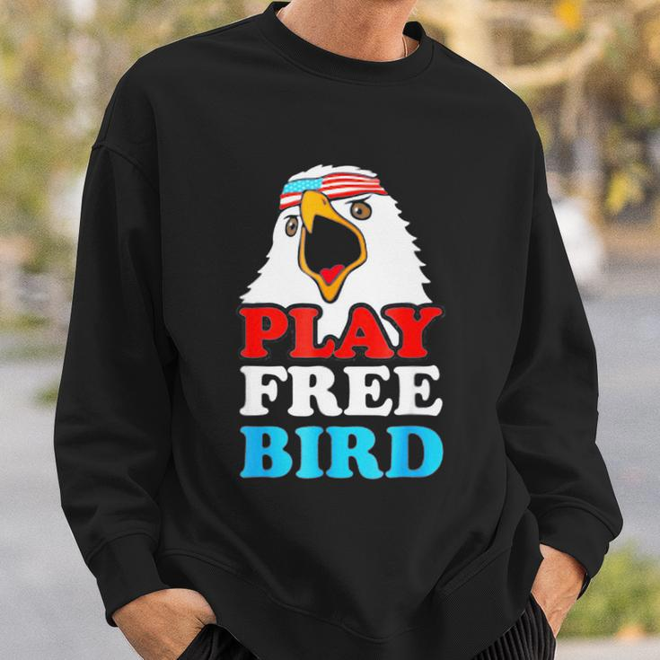 Vintage Play Free Bird Bald Eagle American Patriotic Usa Sweatshirt Gifts for Him