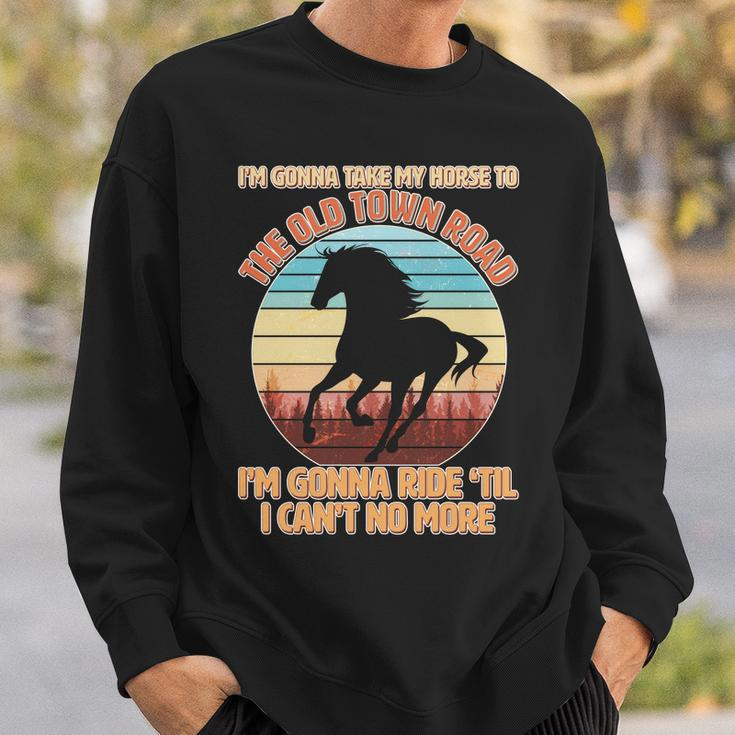 Vintage Take My Horse To The Old Town Road Tshirt Sweatshirt Gifts for Him