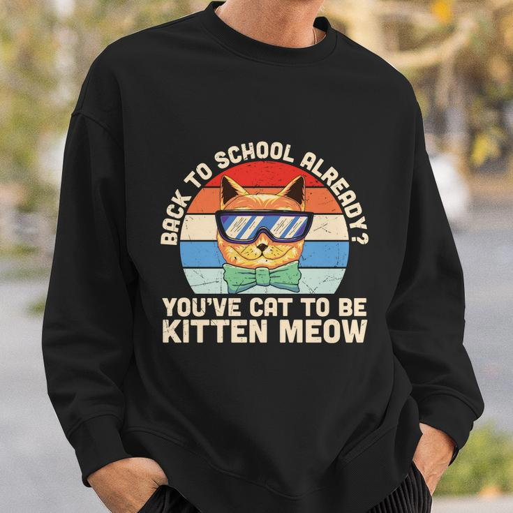 Vintage Youve Cat To Be Kitten Meow 1St Day Back To School Sweatshirt Gifts for Him