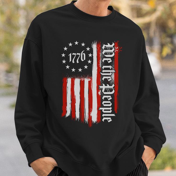 We The People 1776 Distressed Usa American Flag Tshirt Sweatshirt Gifts for Him