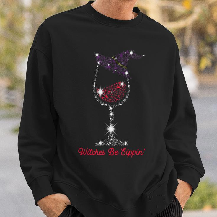 Witches Be Sippin Witch Squad Wine Glass Halloween Party Sweatshirt Gifts for Him
