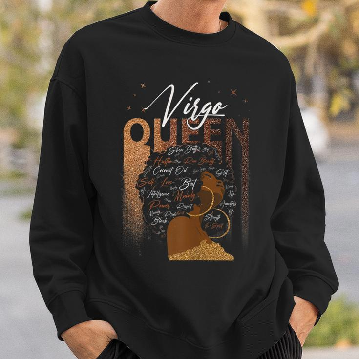 Womens Funny Virgo Girl Zodiac Birthday Pride Melanin Afro Queen Sweatshirt Gifts for Him