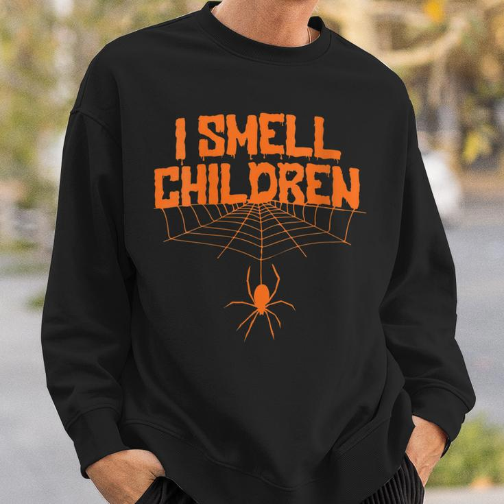 Womens I Smell Children Funny Dad Mom Teacher Halloween Costume Sweatshirt Gifts for Him