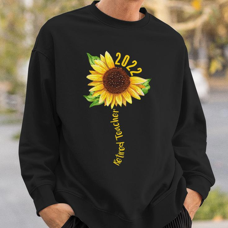 Womens Sunflower Retired Teacher Retirement 2022 Mom Mothers Day Sweatshirt Gifts for Him