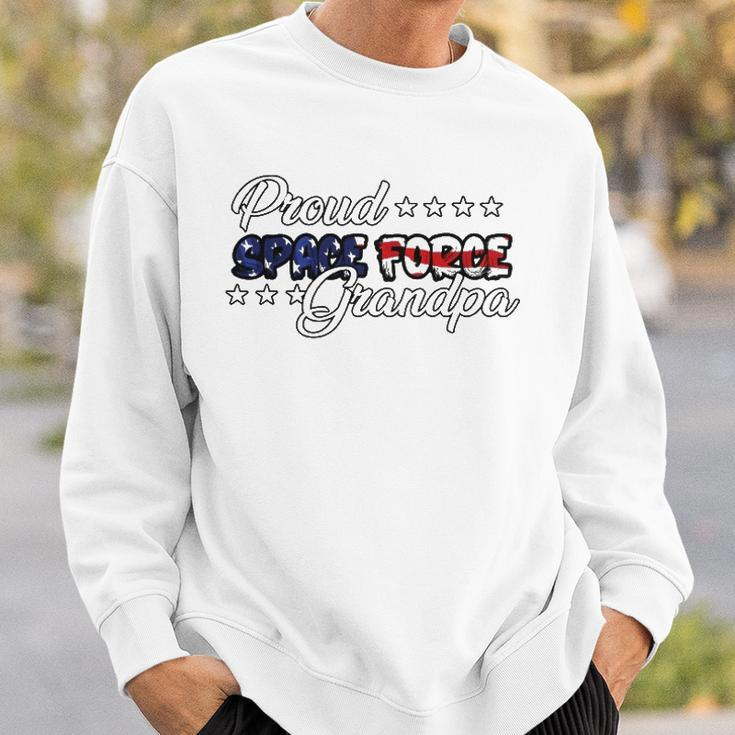 Bold Flag Proud Space Force Grandpa Sweatshirt Gifts for Him
