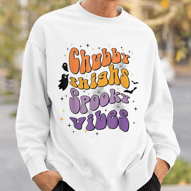 Chubby Thighs And Spooky Vibes Happy Halloween Sweatshirt Gifts for Him