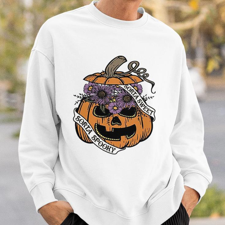 Cute Halloween Sorta Sweet Sorta Spooky Pumpkin Florals Sweatshirt Gifts for Him