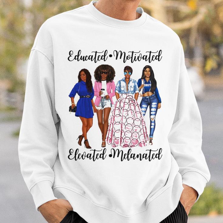 Educated Motivated Black Womens Sassy Black Power Pride Blm Pullover Sweatshirt Thegiftio UK