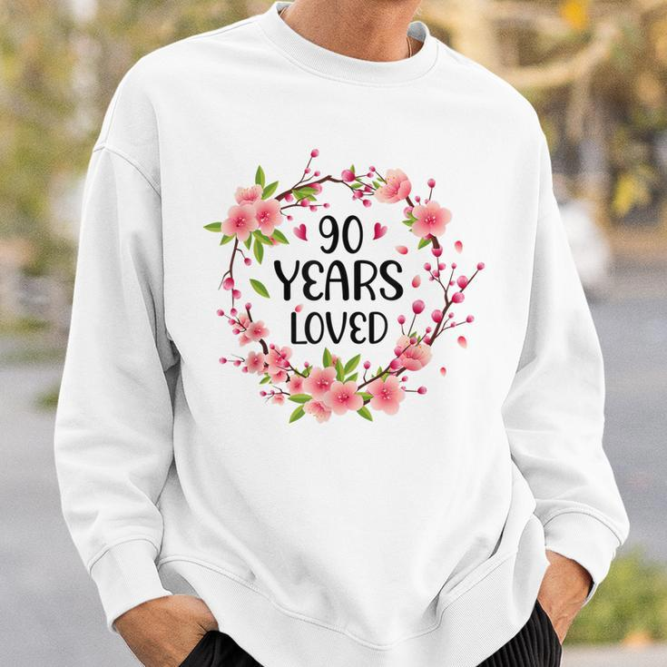 Floral 90 Year Old 90Th Birthday Women 90 Years Loved Sweatshirt Gifts for Him