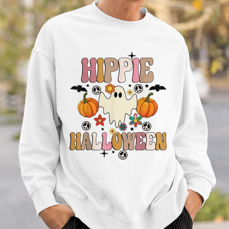 Groovy Hippie Halloween Cute Ghost Halloween Retro Vintage Sweatshirt Gifts for Him