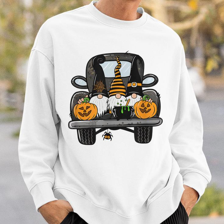 Halloween Truck Gnomes Pumpkin Funny Thanksgiving Sweatshirt Gifts for Him