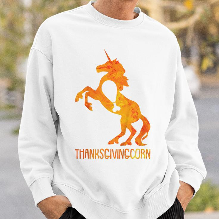 Kids Unicorn Thanksgiving Day Funny Turkey Leg Fall Autumn Sweatshirt Gifts for Him