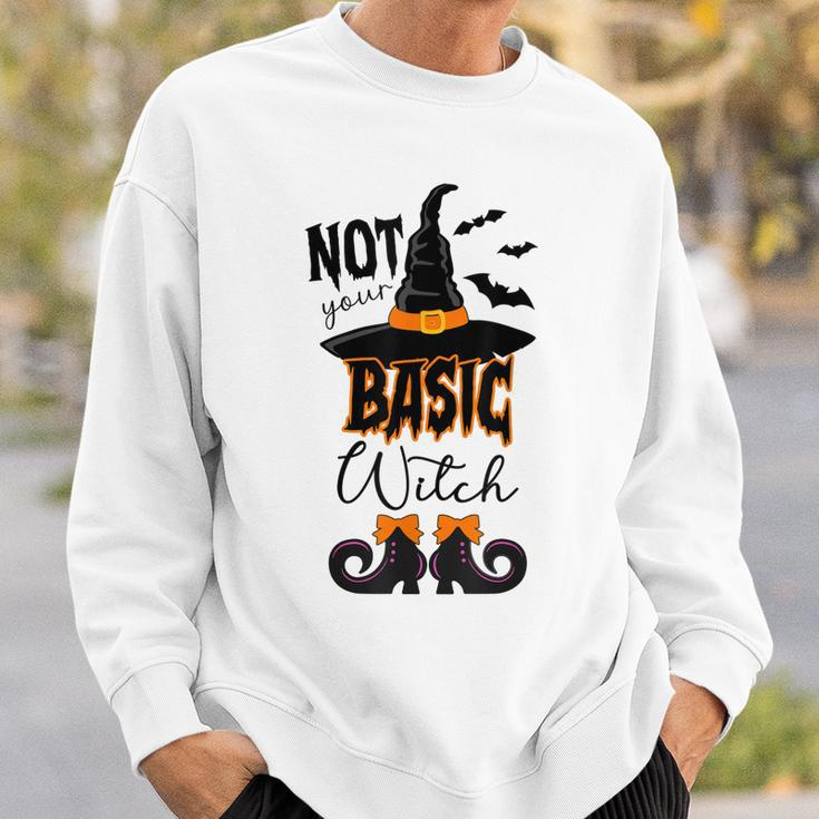 Not Your Basic Witch Halloween Costume Witch Bat Sweatshirt Gifts for Him