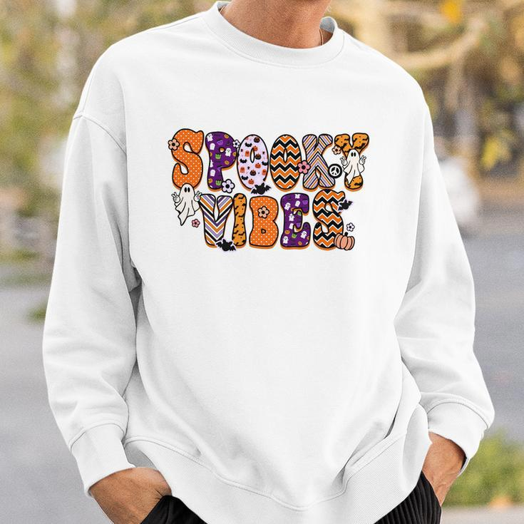 Thick Thights And Spooky Vibes Boo Colorful Halloween Sweatshirt Gifts for Him
