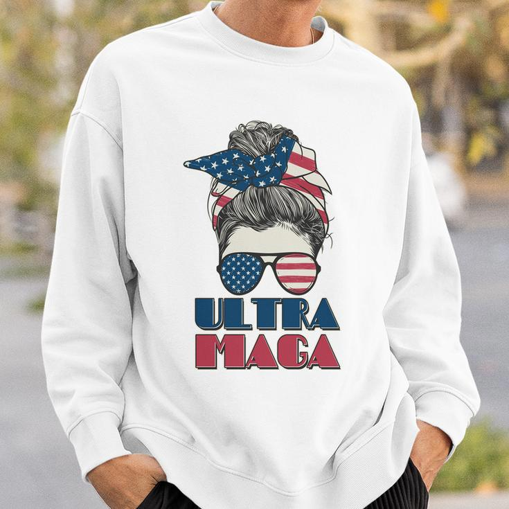 Ultra Maga Hair Bun Woman Sweatshirt Gifts for Him