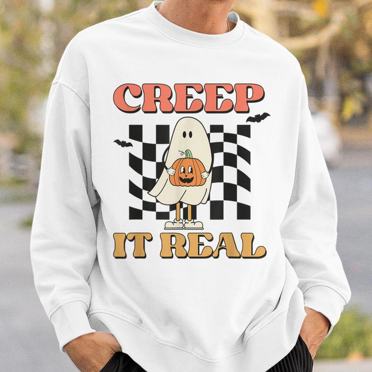 Vintage Retro Cute Creep It Real Halloween Sweatshirt Gifts for Him