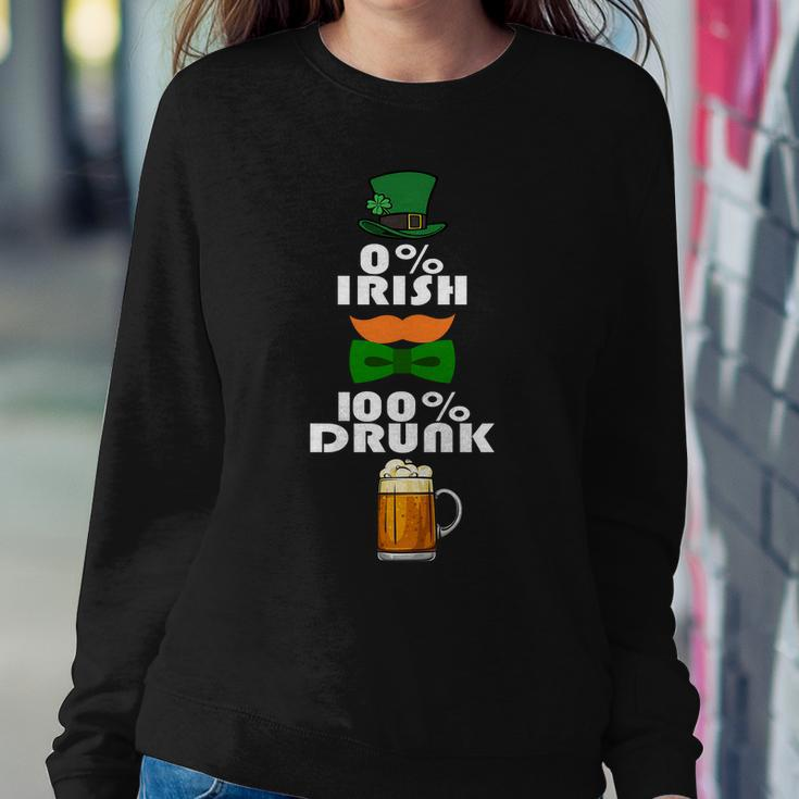 0 Percent Irish 100 Percent Drunk Irish Hipster Graphic Design Printed Casual Daily Basic Sweatshirt Gifts for Her