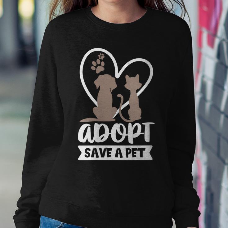 Womens Adopt Save A Pet Cat & Dog Lover Pet Adoption Rescue Gift  Sweatshirt