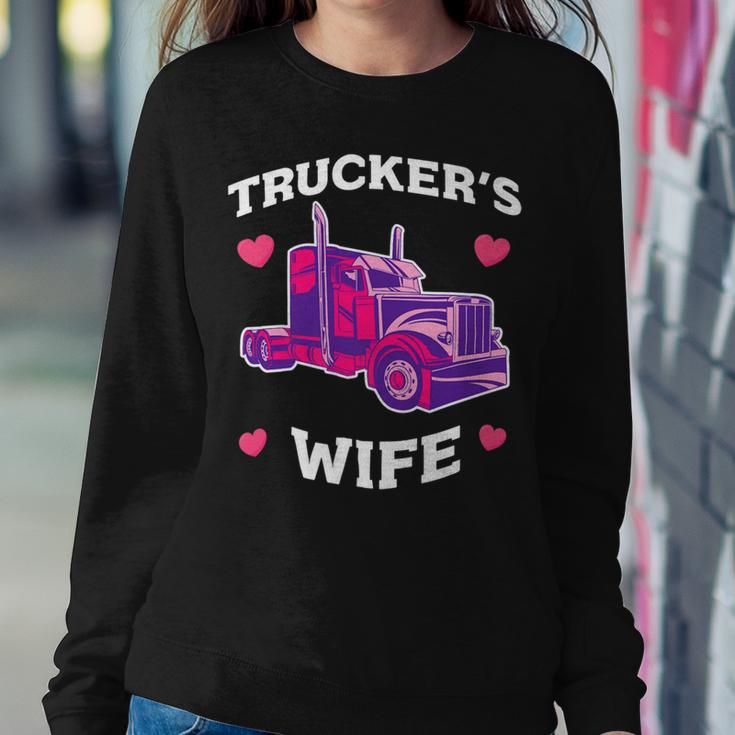 Trucker Truckers Wife Pink Truck Truck Driver Trucker Sweatshirt