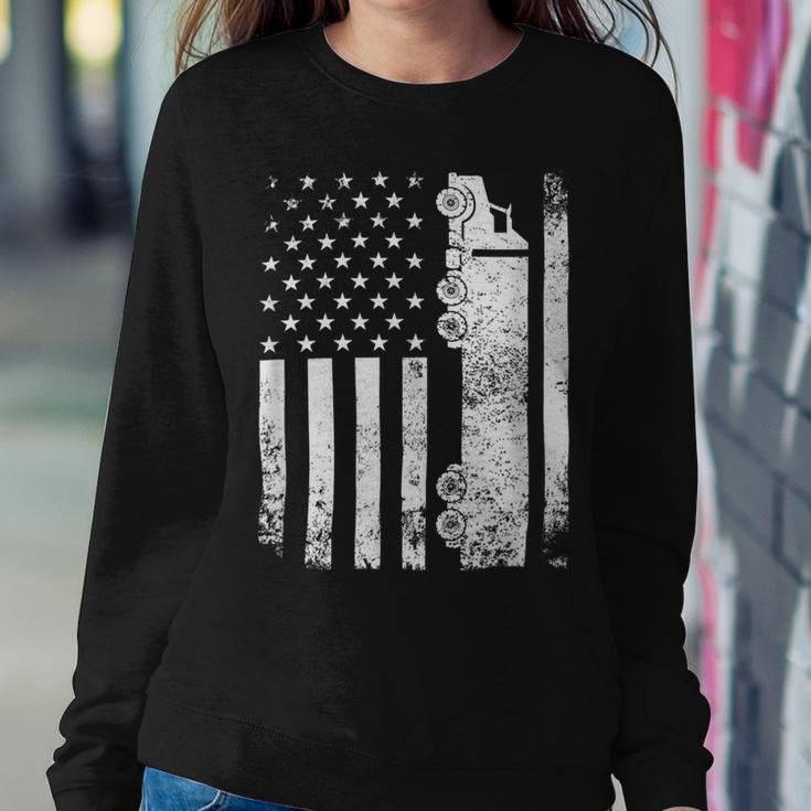 Trucker Trucker American Flag Usa Patriotic Truck Driver Dad Trucker Sweatshirt