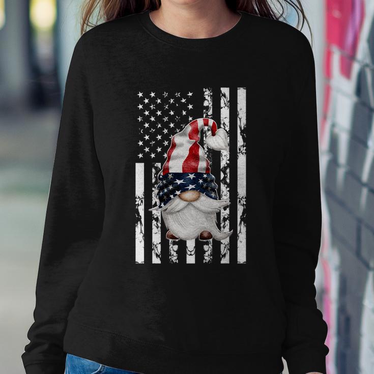 4Th Of July Funny Patriotic Gnome Vintage American Flag Gift Sweatshirt Gifts for Her