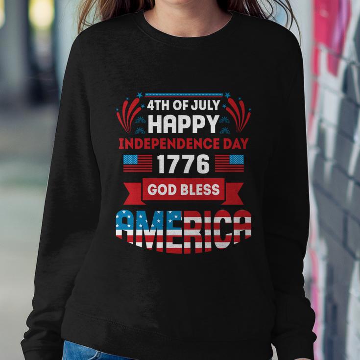 4Th Of July Happy Patriotic Day 1776 God Bless America Gift Sweatshirt Gifts for Her