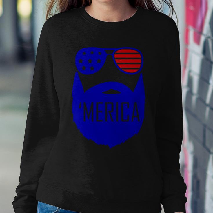 4Th Of July Merica Bearded Glasses Proud American Sweatshirt Gifts for Her