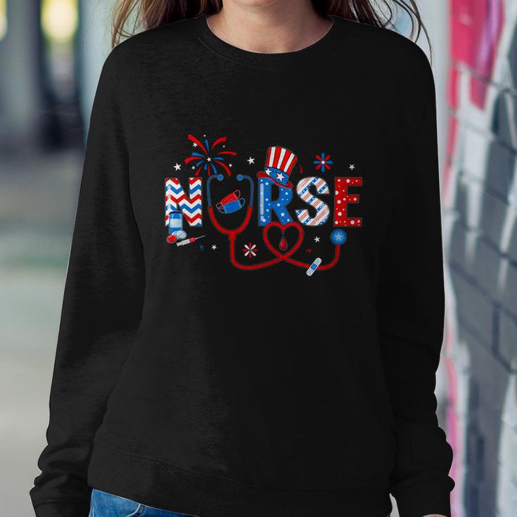 4Th Of July Nursing For Women Stethoscope Nurse Graduation Meaningful Gift Sweatshirt Gifts for Her