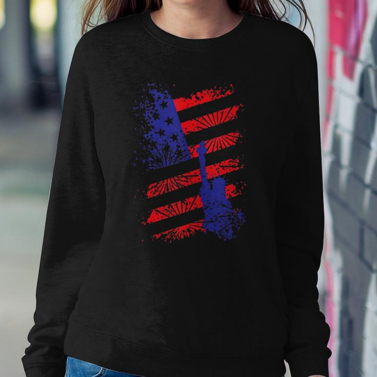4Th Of July Usa Flag American Patriotic Statue Of Liberty Sweatshirt Gifts for Her