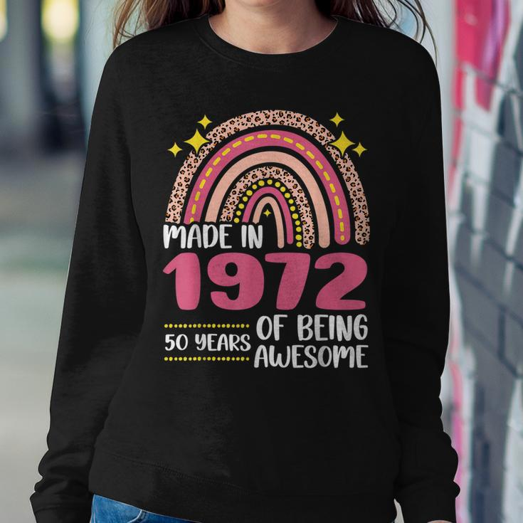 50 Years Old 50Th Birthday Born In 1972 Women Girls Floral Sweatshirt Gifts for Her