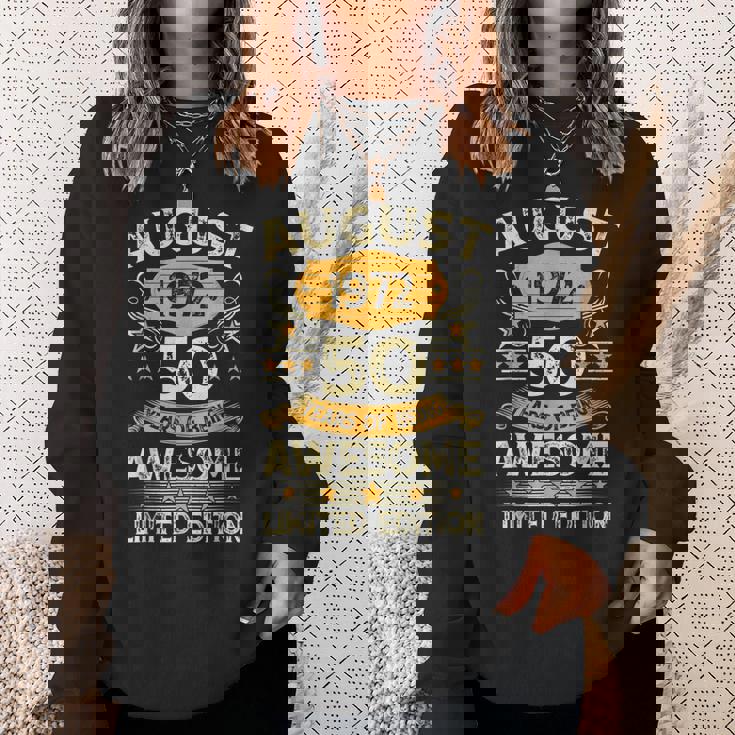 50 Years Old Gifts Vintage August 1972 50Th Birthday Gifts V2 Men Women Sweatshirt Graphic Print Unisex Gifts for Her