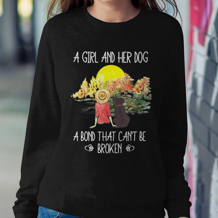 A Girl And Her Dog A Bond That Cant Be Broken Cute Graphic Design Printed Casual Daily Basic Sweatshirt Gifts for Her