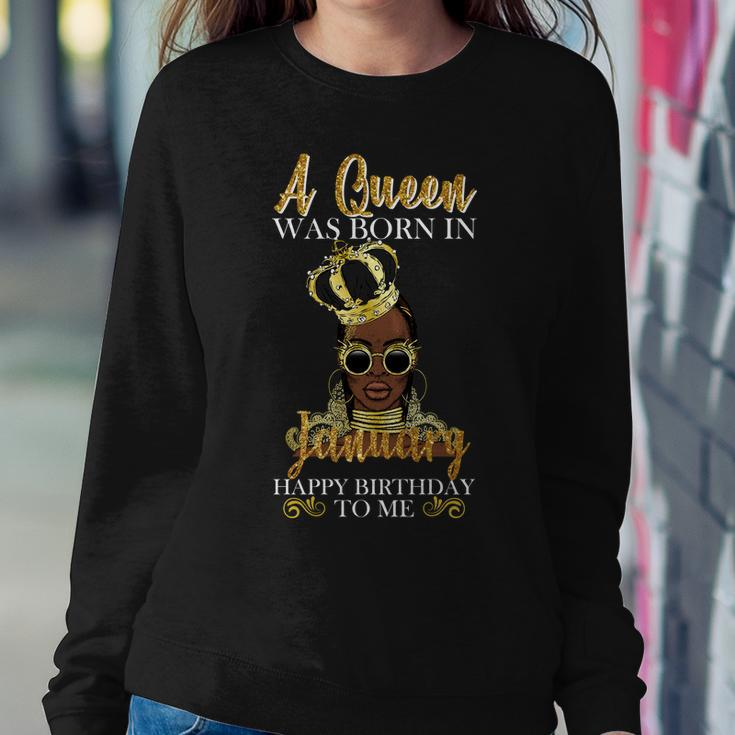 A Queen Was Born In January Happy Birthday Graphic Design Printed Casual Daily Basic Sweatshirt Gifts for Her