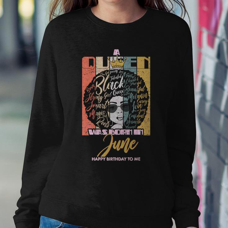 A Queen Was Born In June Graphic Design Printed Casual Daily Basic Sweatshirt Gifts for Her