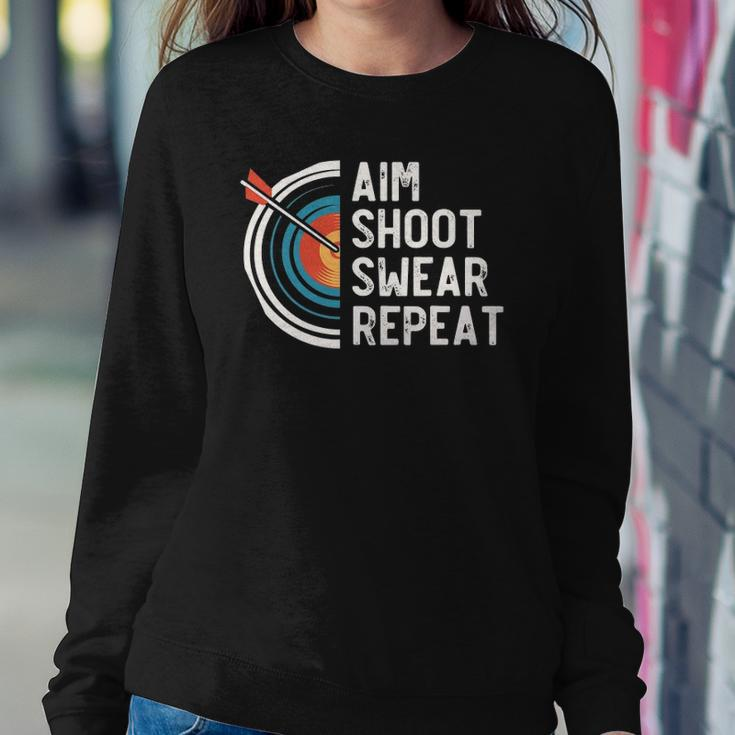 Aim Shoot Swear Repeat &8211 Archery Sweatshirt Gifts for Her