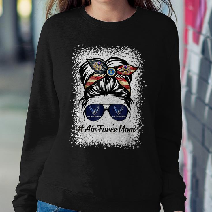 Air Force Mom Messy Bun Sunglasses Military Mom Mothers Day Sweatshirt Gifts for Her