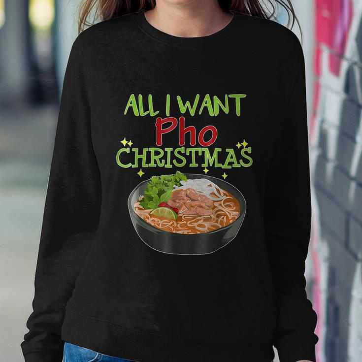 All I Want Pho Christmas Vietnamese Cuisine Bowl Noodles Graphic Design Printed Casual Daily Basic Sweatshirt Gifts for Her