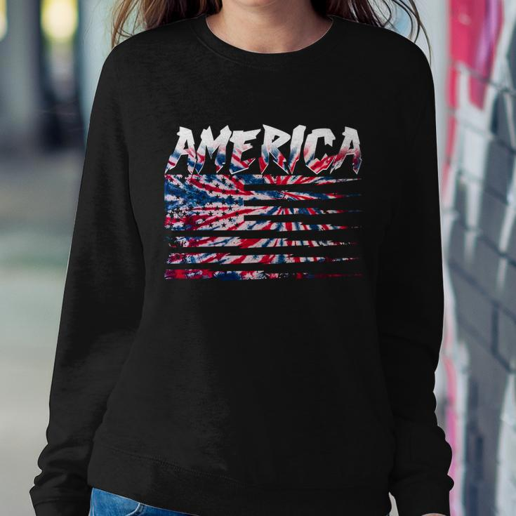 America Lightning Bolt Usa Tie Dye Flag Sweatshirt Gifts for Her