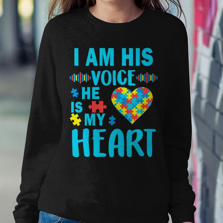 Autism I Am His Voice He Is My Heart Tshirt Sweatshirt Gifts for Her