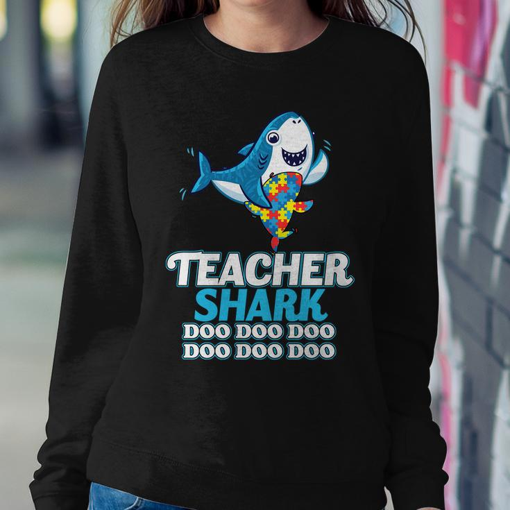 Autism Teacher Shark Sweatshirt Gifts for Her