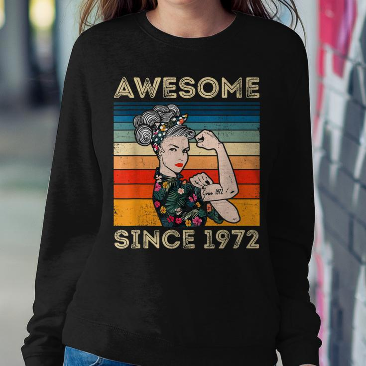 Awesome Since 1972 40Th Birthday Gifts 50 Years Old Vintage Sweatshirt Gifts for Her